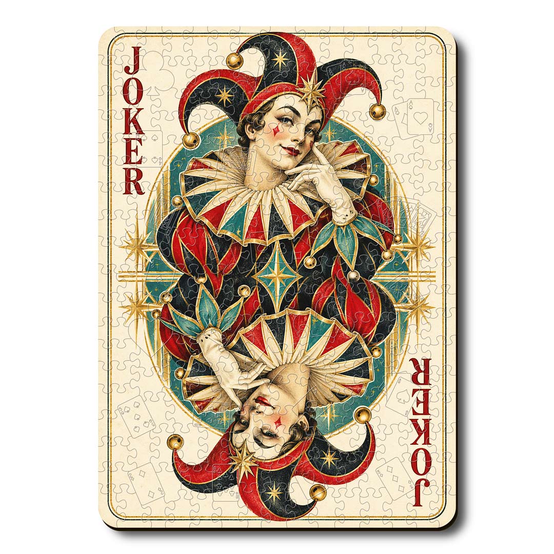 Red Joker - Wooden Jigsaw Puzzle