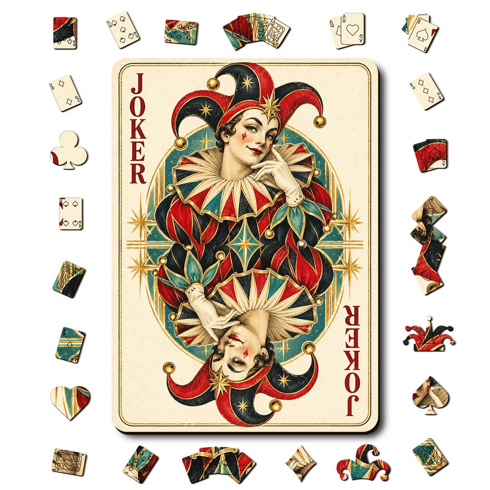 Red Joker - Wooden Jigsaw Puzzle