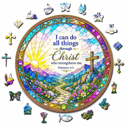 I Can Do All Things Through Christ - Wooden Jigsaw Puzzle