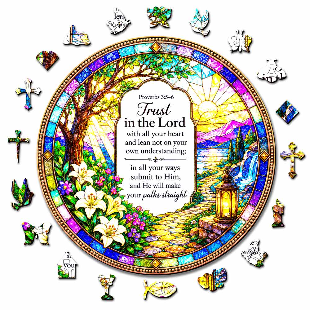 Trust in the Lord with All Your Heart - Wooden Jigsaw Puzzle