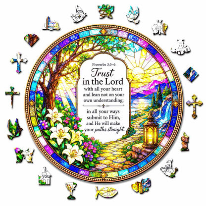 Trust in the Lord with All Your Heart - Wooden Jigsaw Puzzle