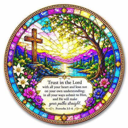 Trust in the Lord, and He Will Make Your Paths Straight - Wooden Jigsaw Puzzle