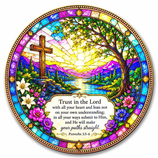 Trust in the Lord, and He Will Make Your Paths Straight - Wooden Jigsaw Puzzle