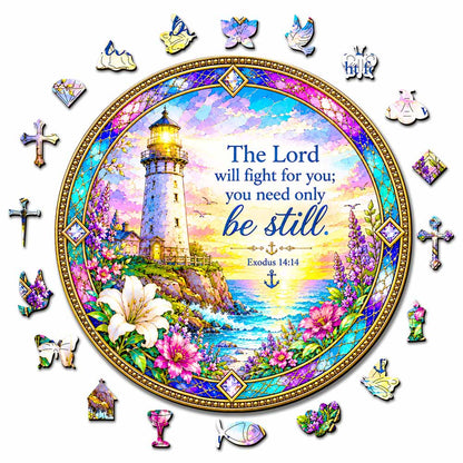 The Lord Will Fight for You; Be Still - Wooden Jigsaw Puzzle