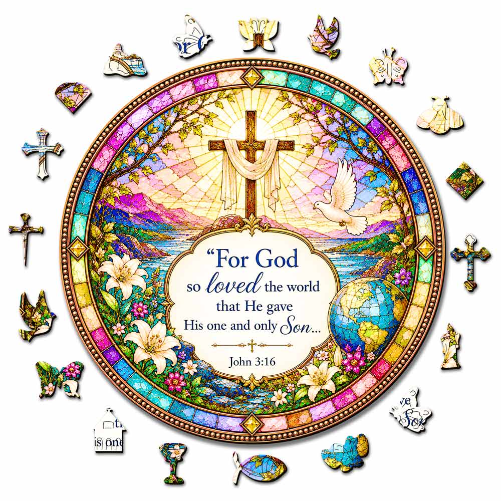 For God So Loved the World - Wooden Jigsaw Puzzle