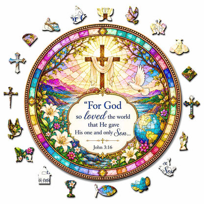 For God So Loved the World - Wooden Jigsaw Puzzle