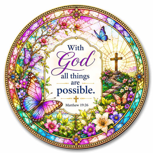 With God All Things Are Possible - Wooden Jigsaw Puzzle