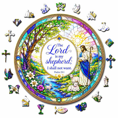 The Lord Is My Shepherd; I Shall Not Want - Wooden Jigsaw Puzzle