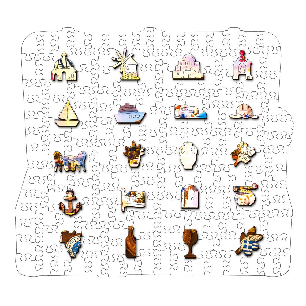 Santorini Travel Case - Wooden Jigsaw Puzzle