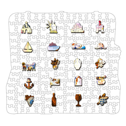 Santorini Travel Case - Wooden Jigsaw Puzzle