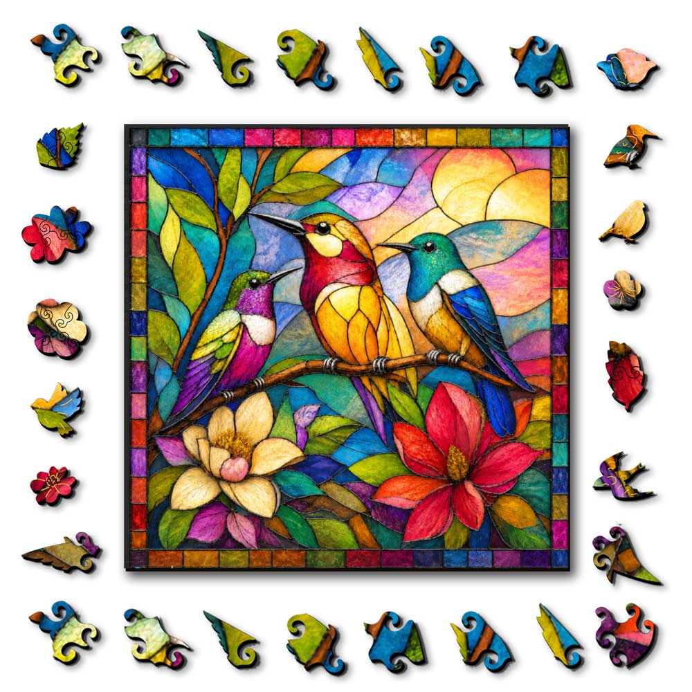 Wooden Jigsaw Puzzles A5 Songbird Garden - Jigsaw Puzzle