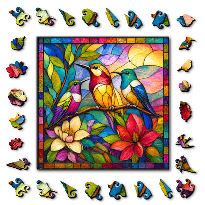 Wooden Jigsaw Puzzles A5 Songbird Garden - Jigsaw Puzzle