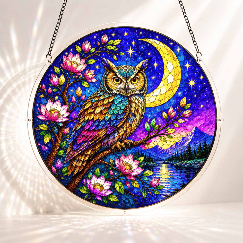Acrylic Jigsaw Puzzle Suncatcher - Starlit Owl