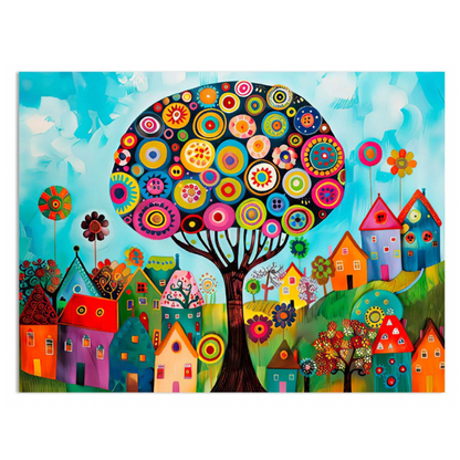 🔥Last Day - Vibrant Village - Wooden Jigsaw Puzzle