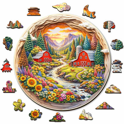Sunny Village - Wooden Jigsaw Puzzle