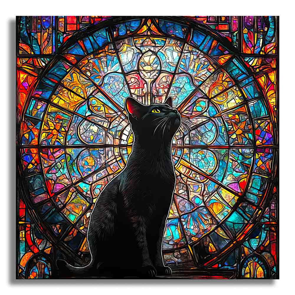 🔥Last Day - Stained Glass Cat - Wooden Jigsaw Puzzle