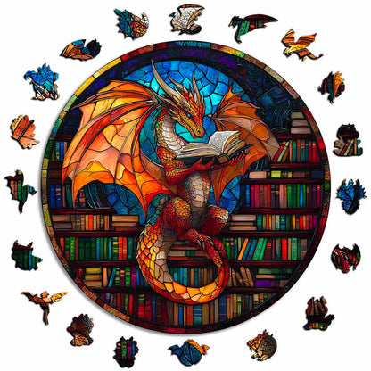 🔥Last Day - Dragon Stained Glass - Wooden Jigsaw Puzzle