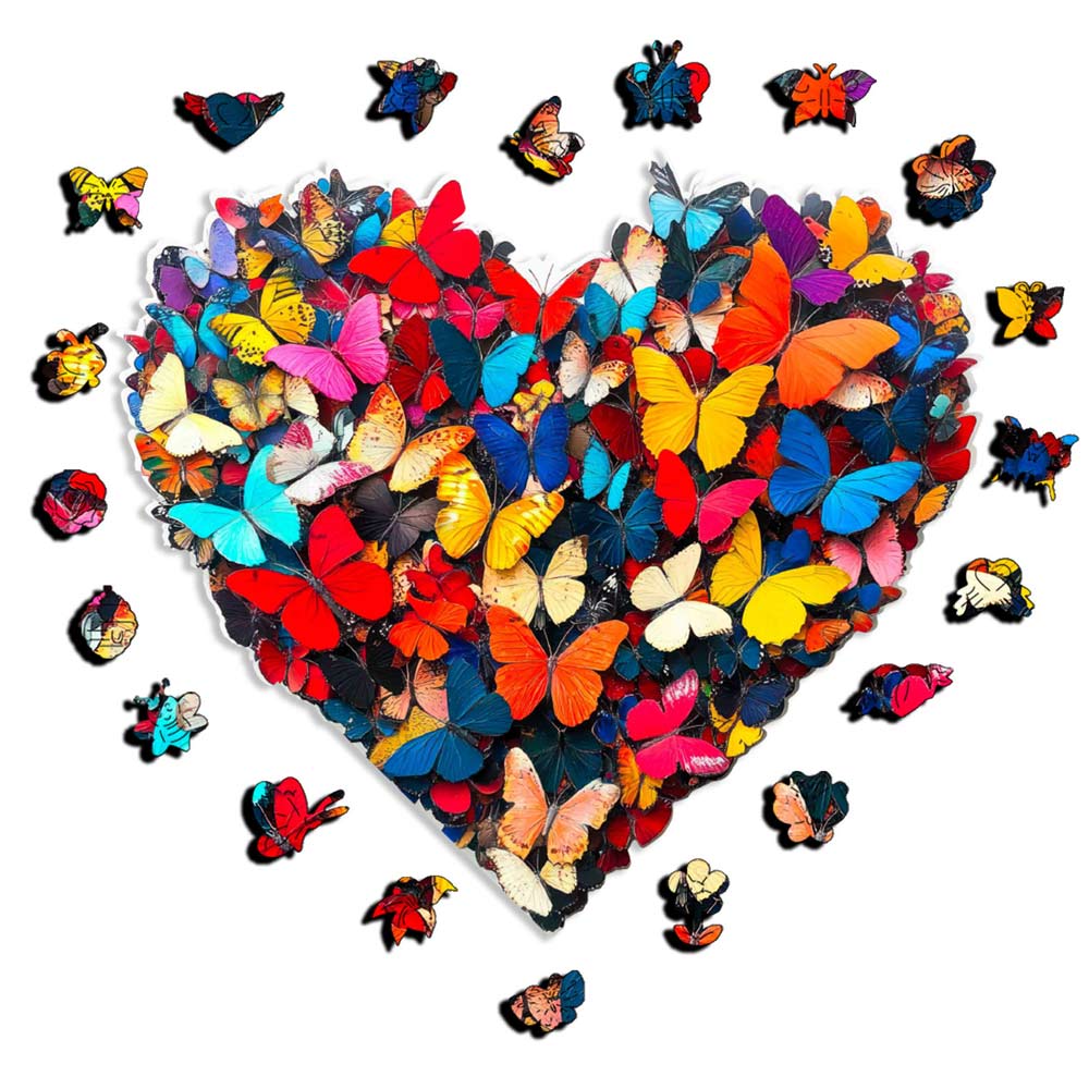 Butterfly Heart - Wooden Jigsaw Puzzle