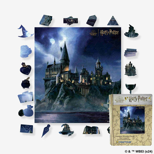 Harry Potter - Magical Hogwarts Castle Wooden Jigsaw Puzzle - Crafthub Collaboration