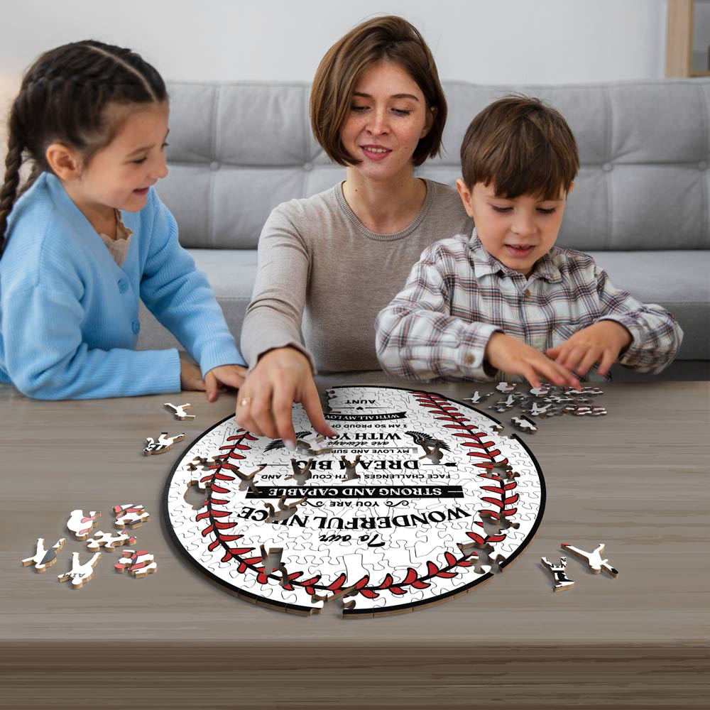 To Son From Mom - Baseball Wooden Jigsaw Puzzle