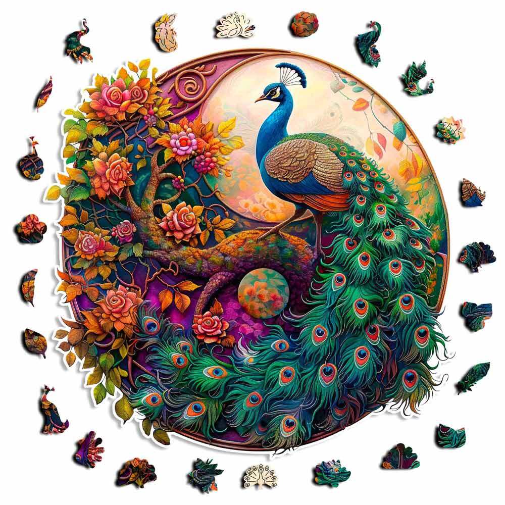 Mystic Peacock - Wooden Jigsaw Puzzle