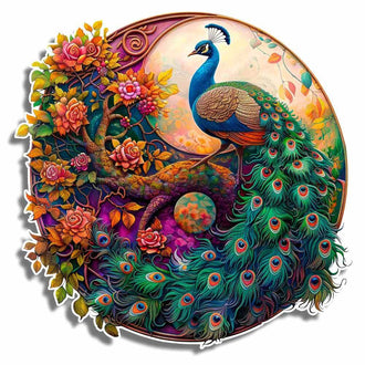 Mystic Peacock - Wooden Jigsaw Puzzle