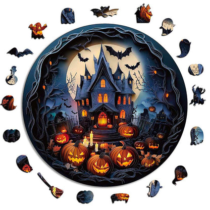 Halloween Castle - Wooden Jigsaw Puzzle