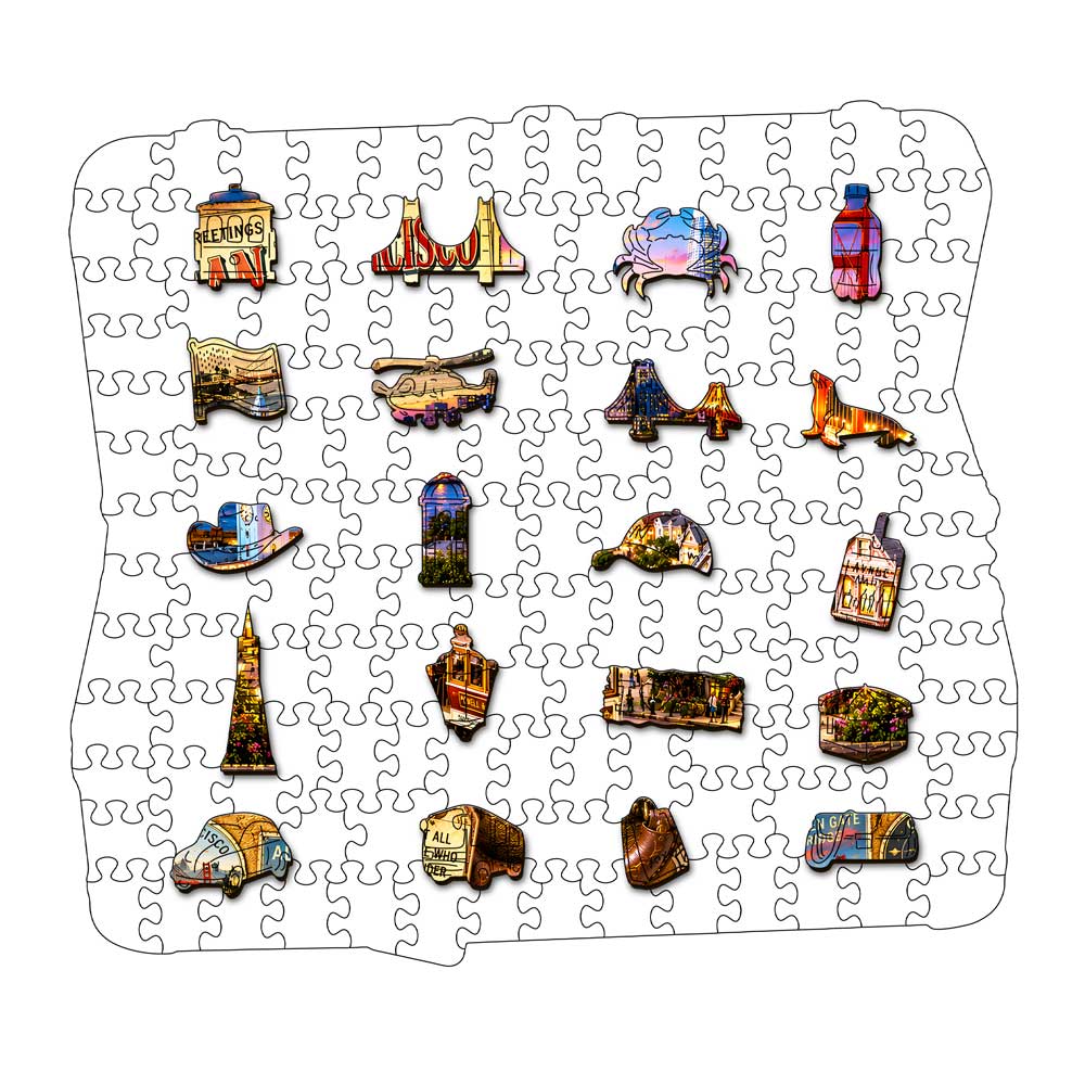 San Francisco Travel Case - Wooden Jigsaw Puzzle