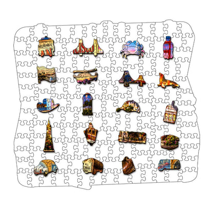 San Francisco Travel Case - Wooden Jigsaw Puzzle