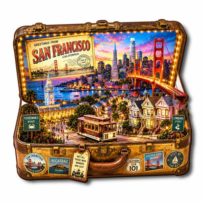 San Francisco Travel Case - Wooden Jigsaw Puzzle