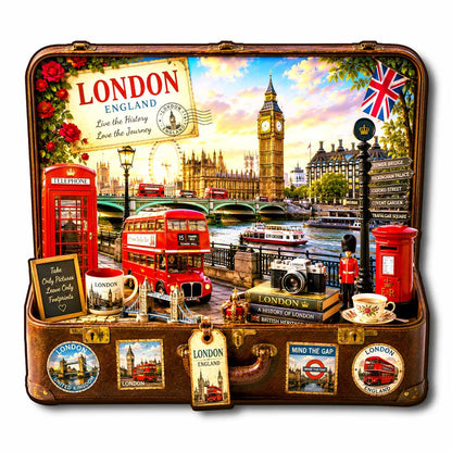 London Travel Case - Wooden Jigsaw Puzzle