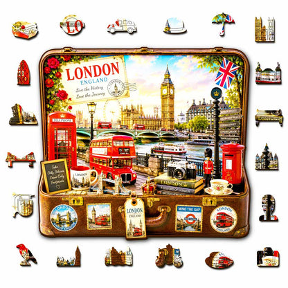 London Travel Case - Wooden Jigsaw Puzzle