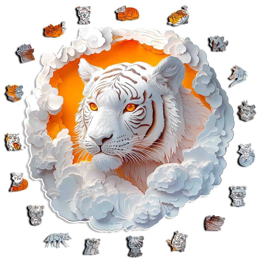 White Tiger - Wooden Jigsaw Puzzle