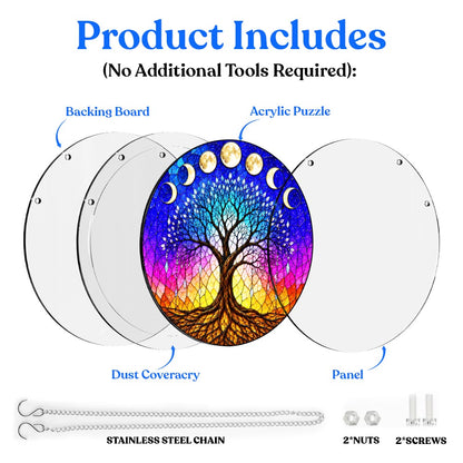Acrylic Jigsaw Puzzle Suncatcher - Moonlit Tree