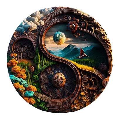 Heaven Yin Yang - Wooden Jigsaw Puzzle - PuzzlesUp