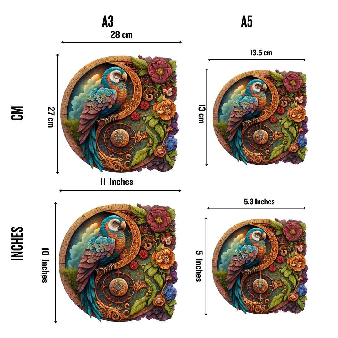 Animal Jigsaw Puzzle > Wooden Jigsaw Puzzle > Jigsaw Puzzle Parrot Yin Yang - Jigsaw Puzzle