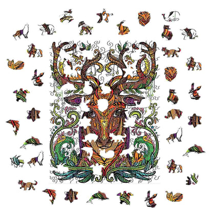 Blooming Stag - Wooden Jigsaw Puzzle Out of Stock