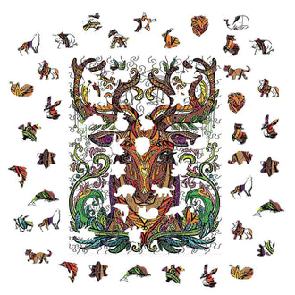 Blooming Stag - Wooden Jigsaw Puzzle