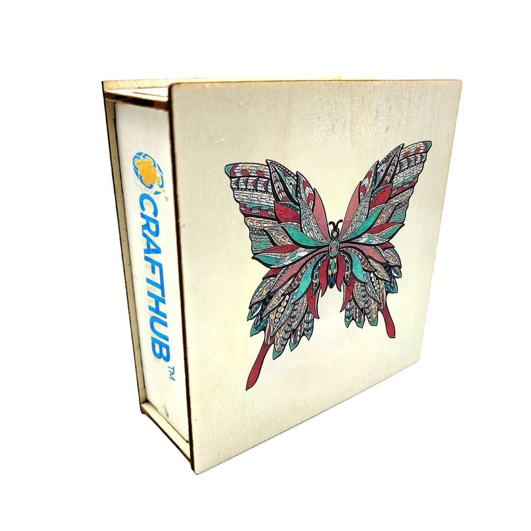 A3+Wooden Box Fall butterfly - Jigsaw Puzzle