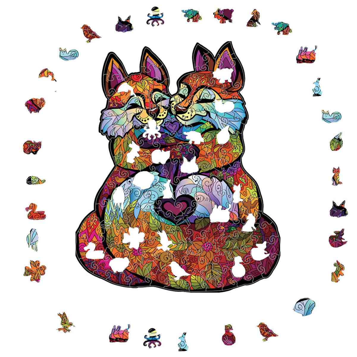 Lover Foxes - Wooden Jigsaw Puzzle