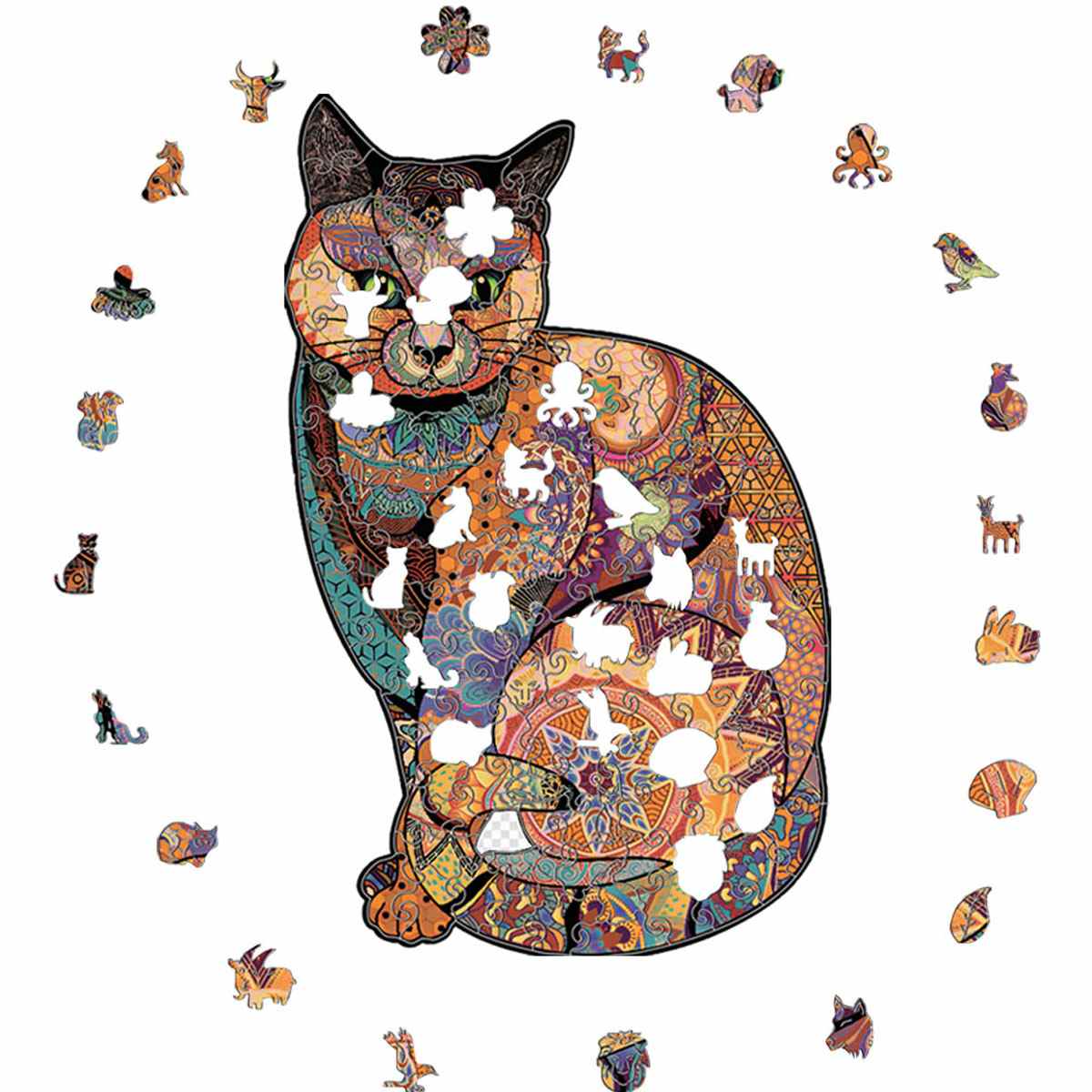 🔥Last Day - Cat Inspired By Klimt - Wooden Jigsaw Puzzle