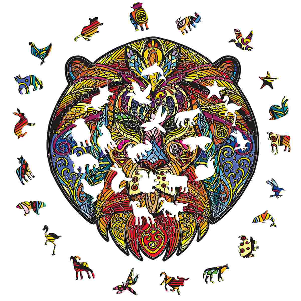 Rainbow Lion - Wooden Jigsaw Puzzle