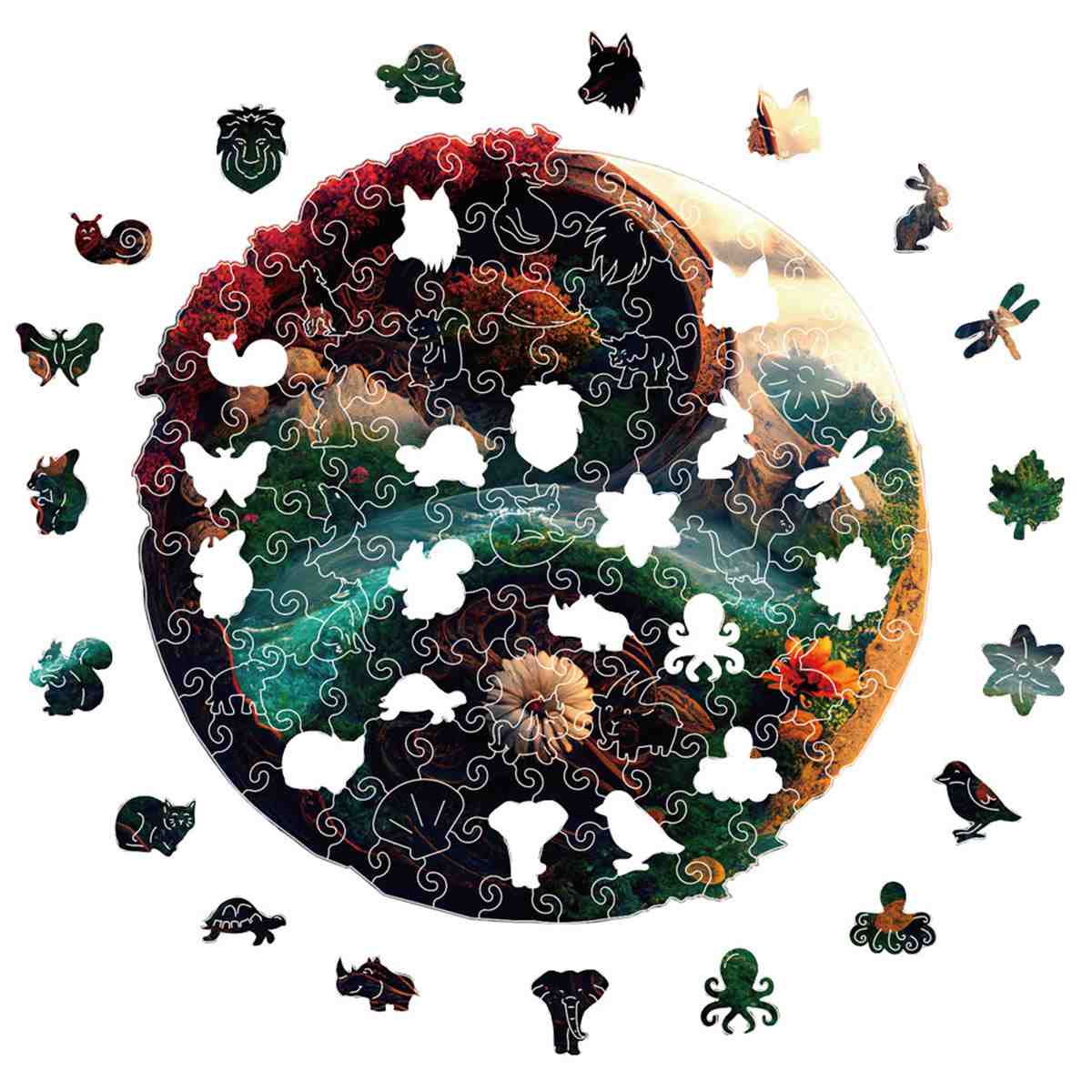 Majestic Nature Yin Yang - Wooden Jigsaw Puzzle