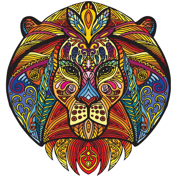 Rainbow Lion - Wooden Jigsaw Puzzle - PuzzlesUp