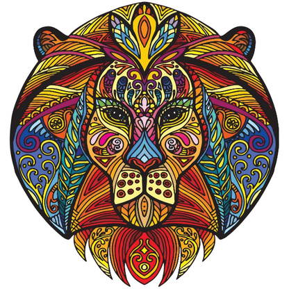 Rainbow Lion - Wooden Jigsaw Puzzle - PuzzlesUp