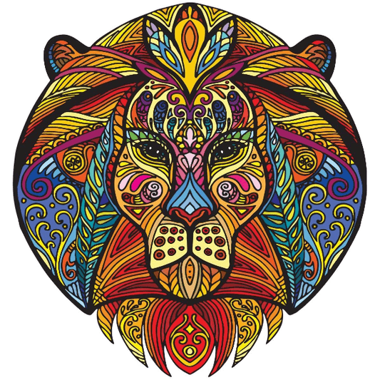 Rainbow Lion - Wooden Jigsaw Puzzle - PuzzlesUp