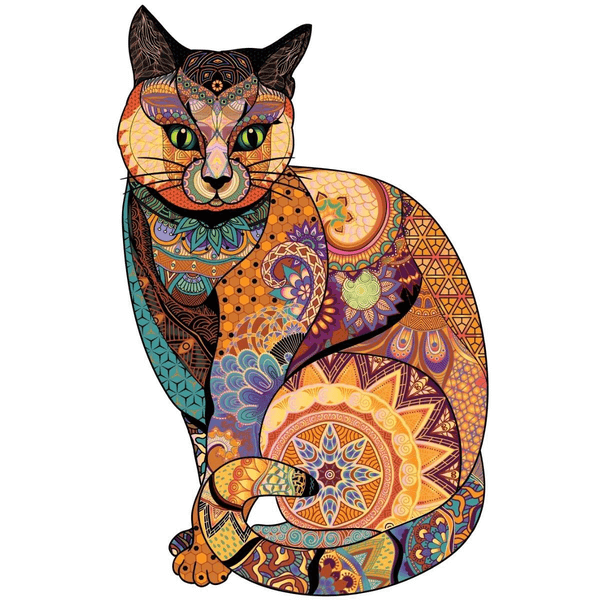 Cat Inspired By Klimt - Wooden Jigsaw Puzzle - PuzzlesUp