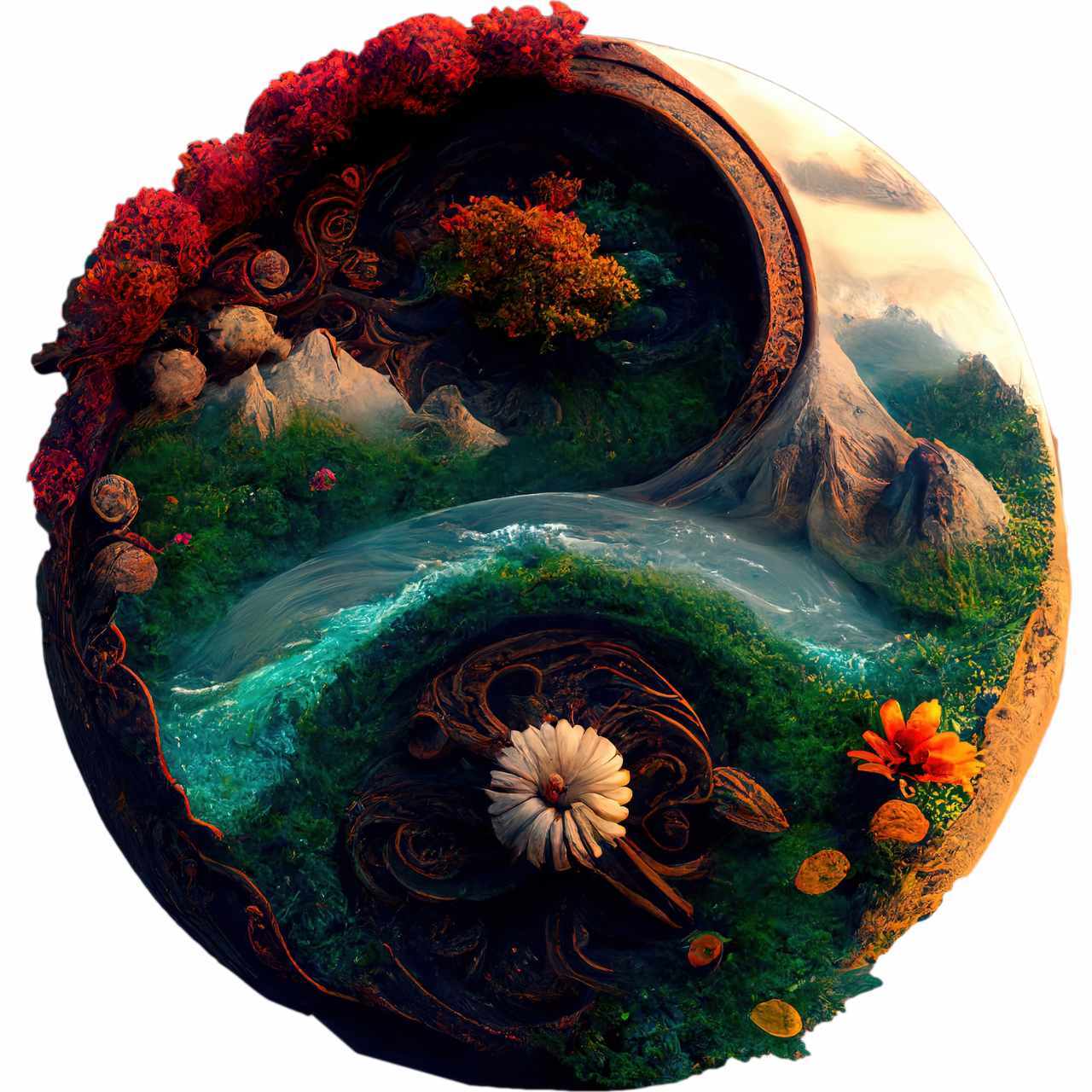 Majestic Nature Yin Yang - Wooden Jigsaw Puzzle - PuzzlesUp