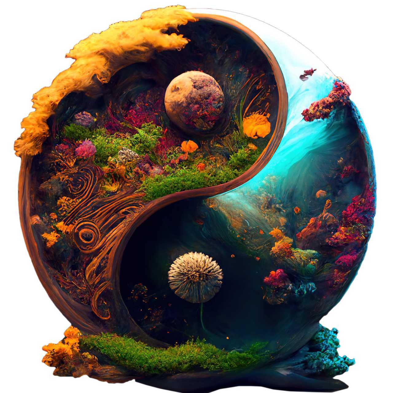 Magical Two Worlds Yin Yang - Wooden Jigsaw Puzzle - PuzzlesUp