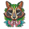 Blooming Raccoon - Wooden Jigsaw Puzzle - PuzzlesUp